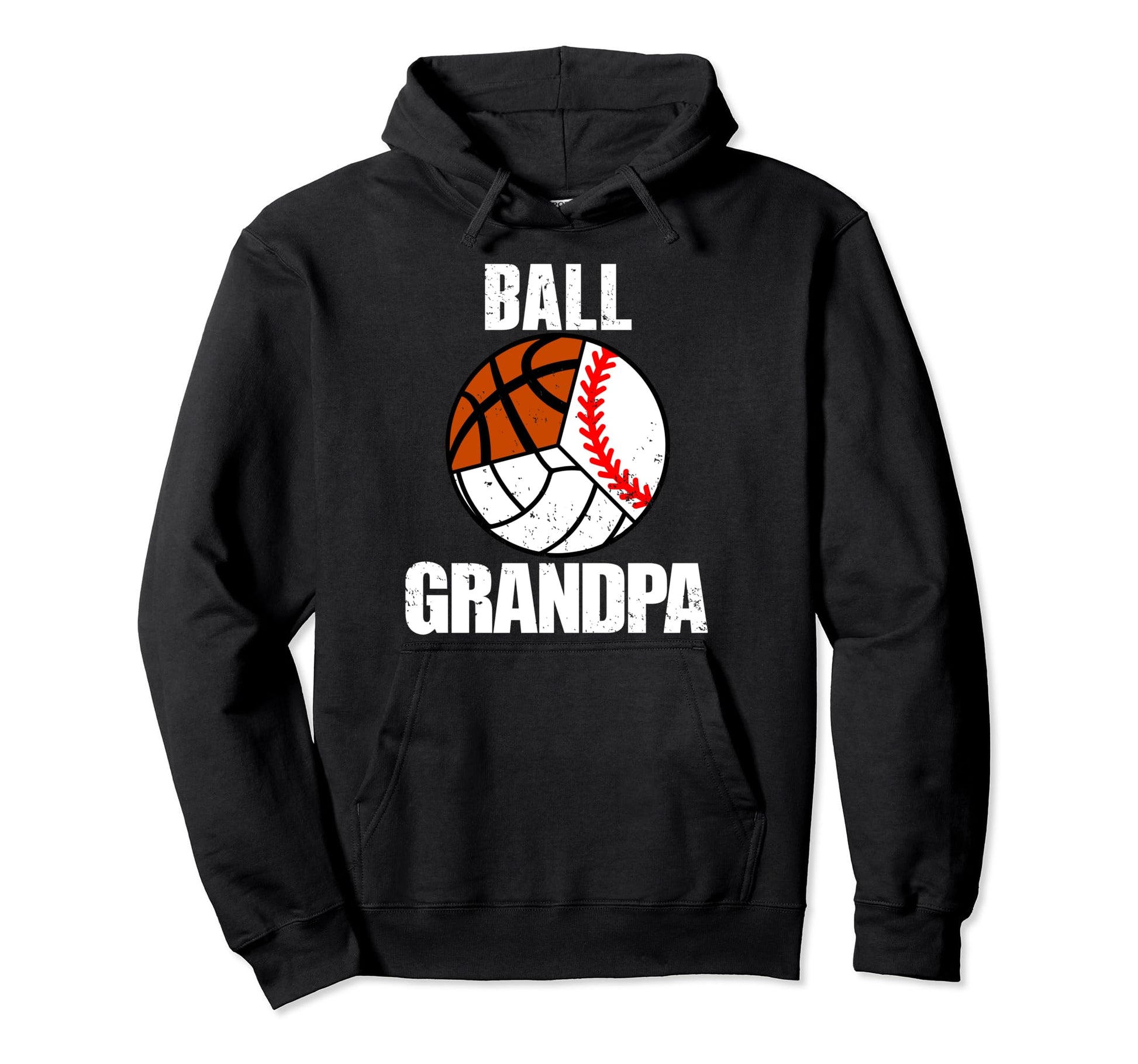 Ball Grandpa Funny Baseball Volleyball Hoodie - Graphic Print Men Women - T-Shirt, Sweatshirt, Hoodie