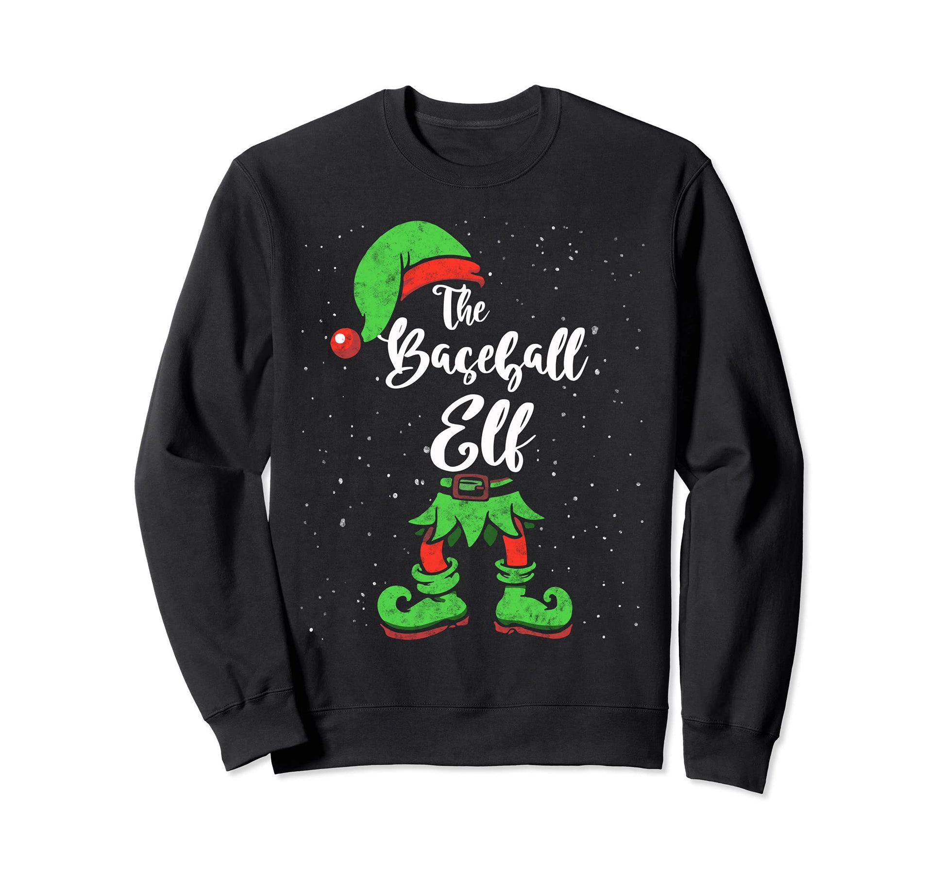 Baseball Elf Matching Family Pajama Sweatshirt - Trendy Graphic Unisex - T-Shirt, Sweatshirt, Hoodie