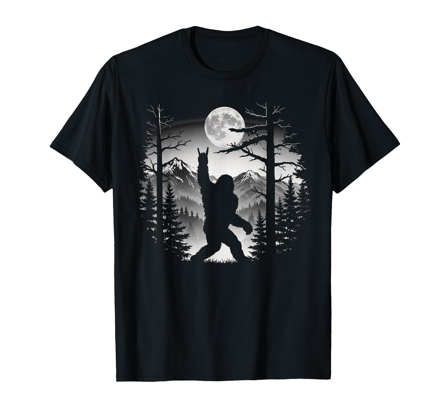 Bigfoot Rock Moon Forest Sasquatch T-Shirt - Streetwear Style Men Women - T-Shirt, Sweatshirt, Hoodie