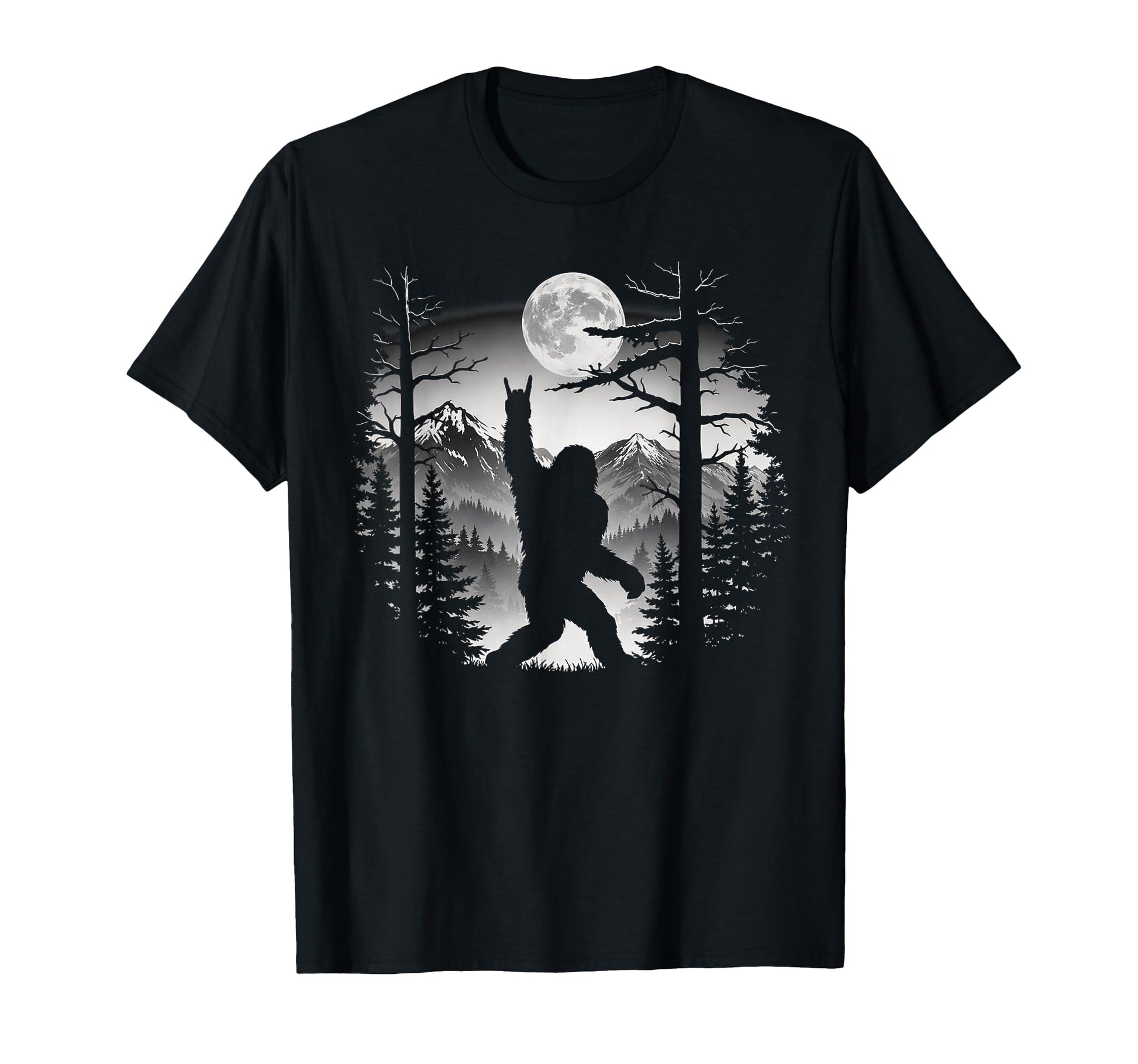 Bigfoot Rock Moon Forest Sasquatch T-Shirt - Streetwear Style Men Women - T-Shirt, Sweatshirt, Hoodie