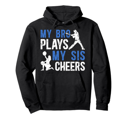 Baseball Cheer Brother Baseball Player Hoodie - Novelty Apparel for Adults - T-Shirt, Sweatshirt, Hoodie