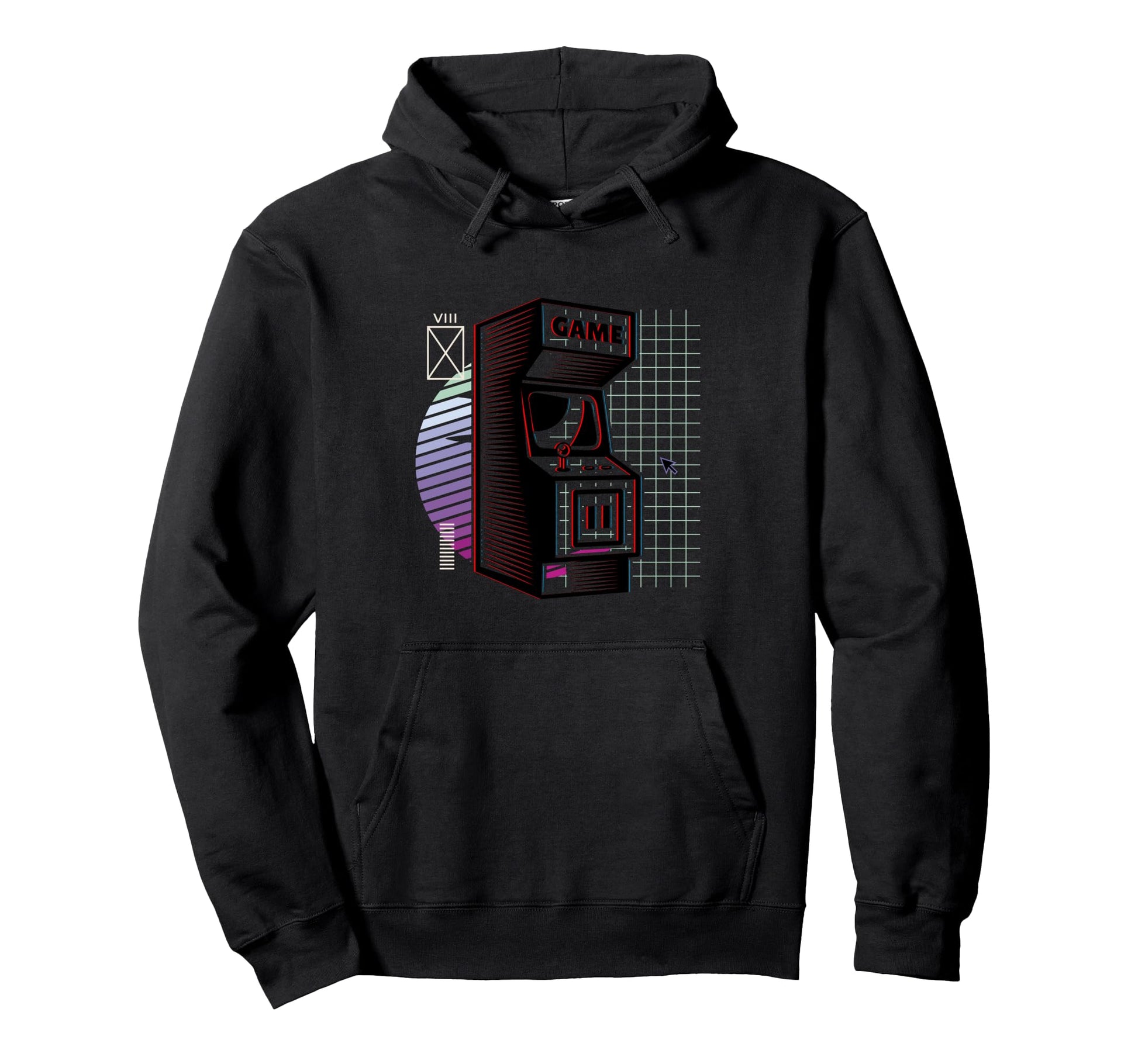 Synthwave Video Arcade Aesthetic Hoodie - Custom Art Print for Adults - T-Shirt, Sweatshirt, Hoodie