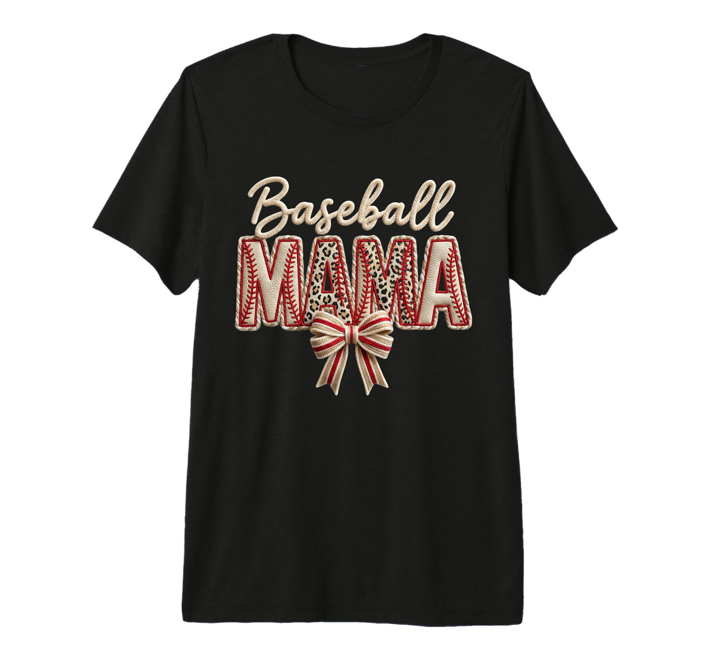 Baseball Mama Coquette Bow Game Day Mom T-Shirt - Custom Art Print Unisex - T-Shirt, Sweatshirt, Hoodie
