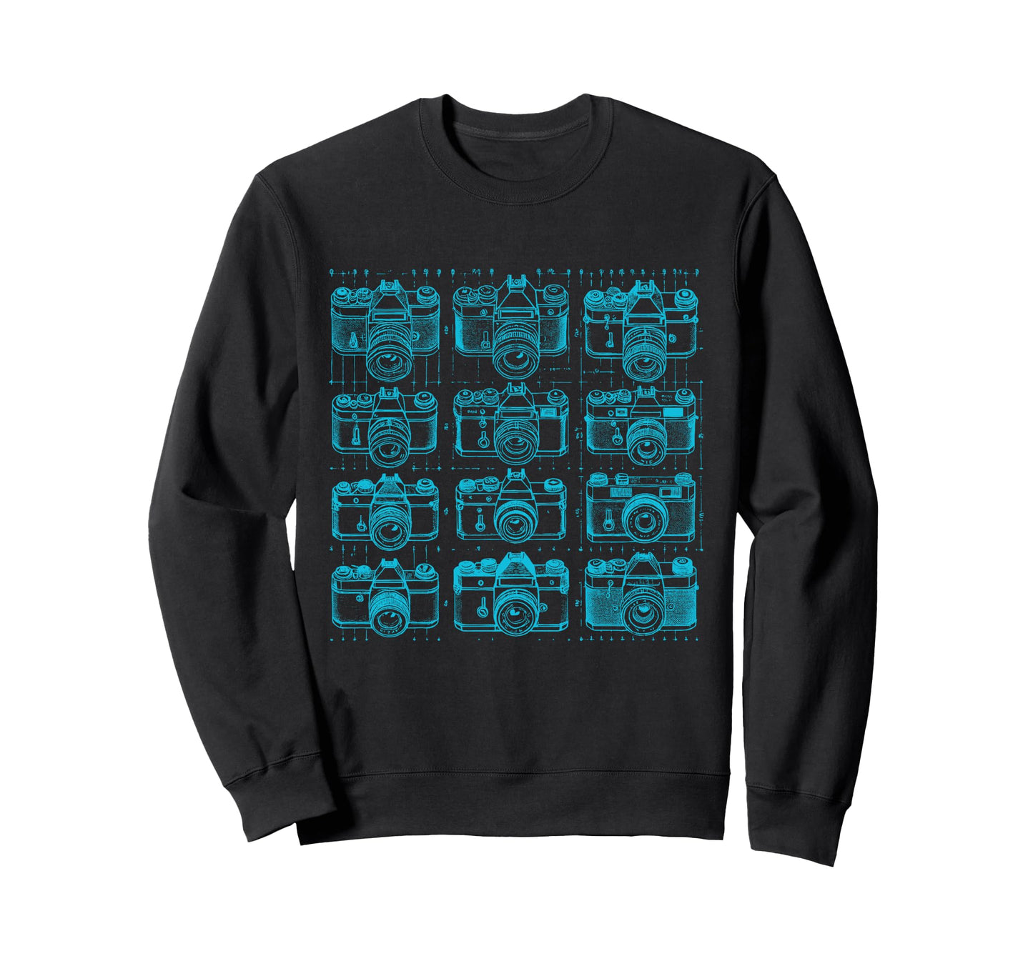 Camera Grid Light Blue Sweatshirt - Streetwear Style Men Women - T-Shirt, Sweatshirt, Hoodie