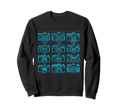 Camera Grid Light Blue Sweatshirt - Streetwear Style Men Women - T-Shirt, Sweatshirt, Hoodie