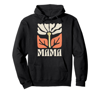 Mama Floral Hippie Boho Flower Hoodie - Minimalist Print for Adults - T-Shirt, Sweatshirt, Hoodie