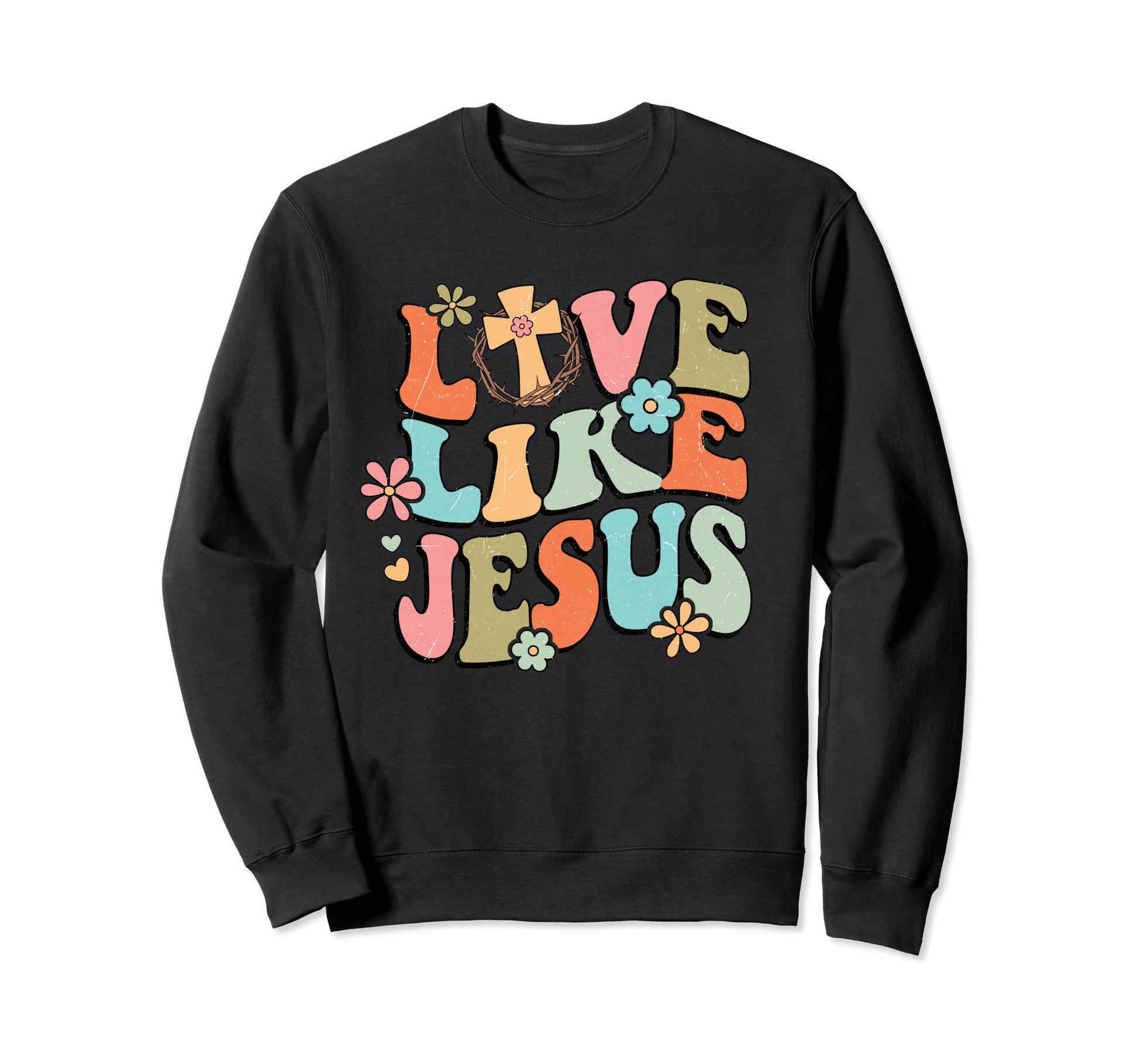 Boho Love Like Jesus Religious Cross Sweatshirt - Minimalist Print Unisex - T-Shirt, Sweatshirt, Hoodie