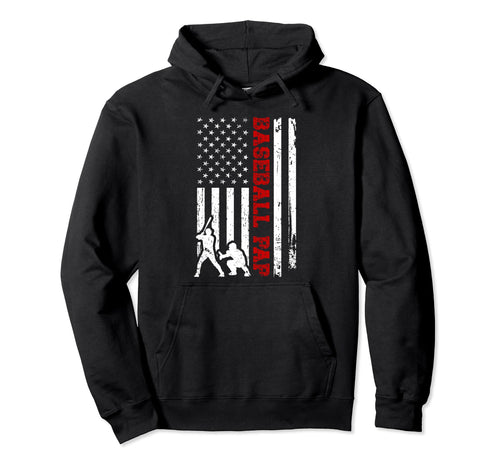 Baseball Pap Grandpa Us Flag Pap Hoodie - Custom Art Print Men Women - T-Shirt, Sweatshirt, Hoodie
