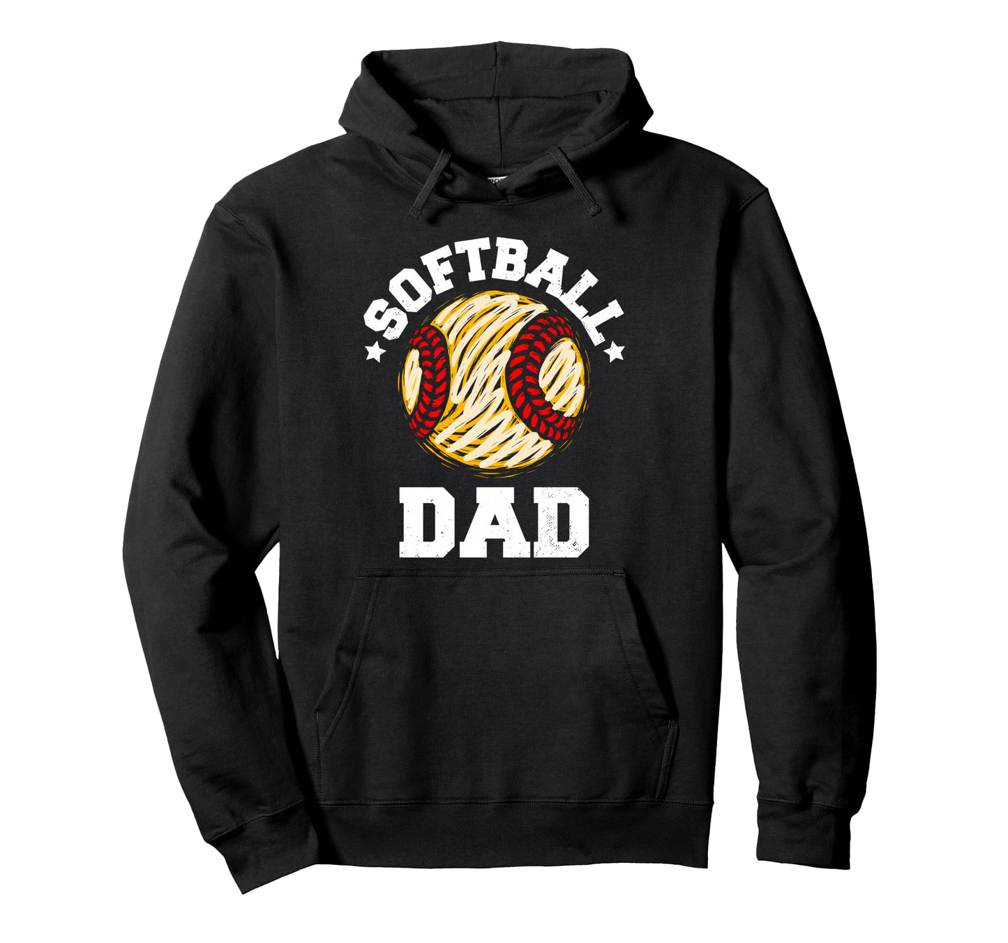 Softball Dad Distressed Funny Softball Hoodie - Fun Novelty Design Unisex - T-Shirt, Sweatshirt, Hoodie