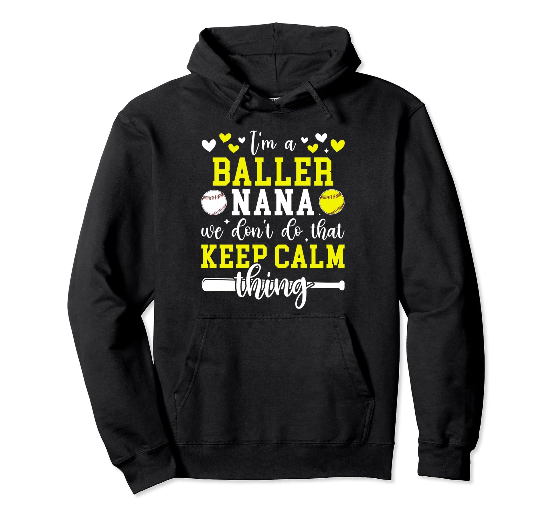 Im Baller Nana Softball Baseball Nana Hoodie - Minimalist Print for Adults - T-Shirt, Sweatshirt, Hoodie