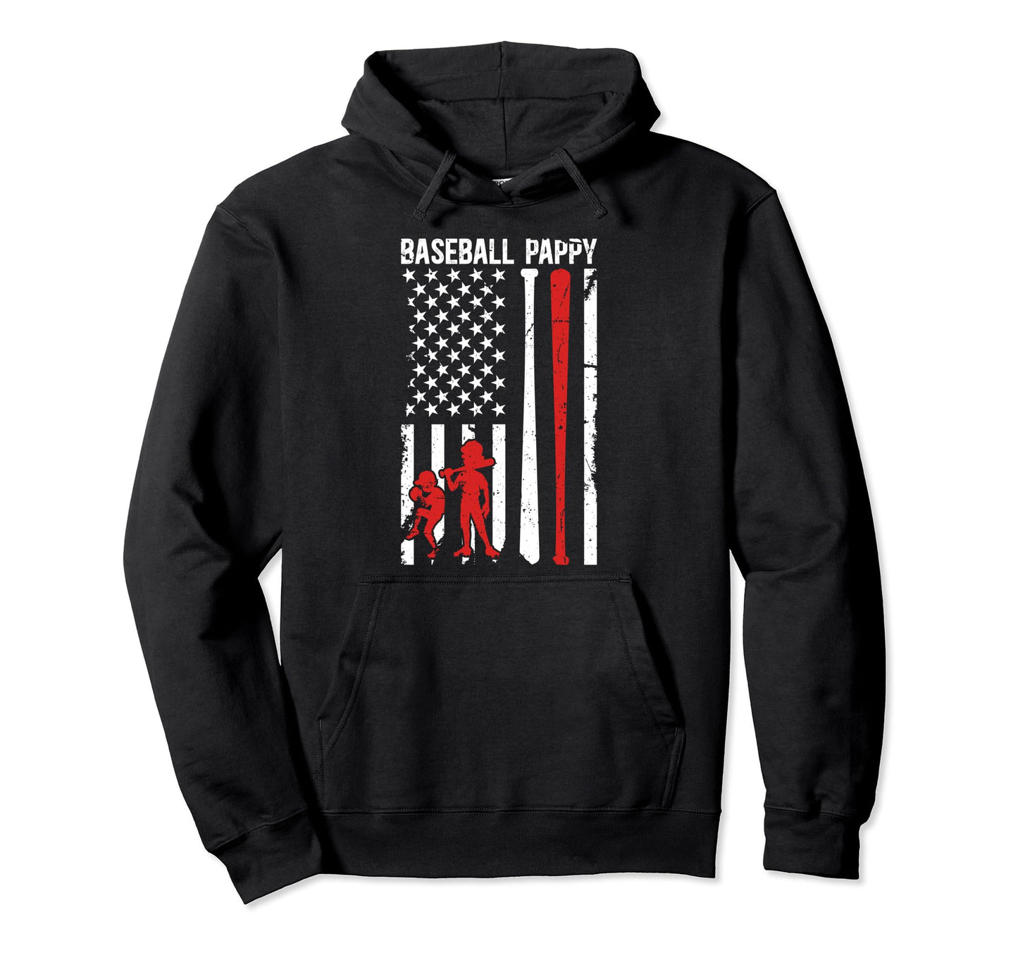 Baseball Pappy Grandpa Us Flag Pappy Hoodie - Trendy Graphic Men Women - T-Shirt, Sweatshirt, Hoodie