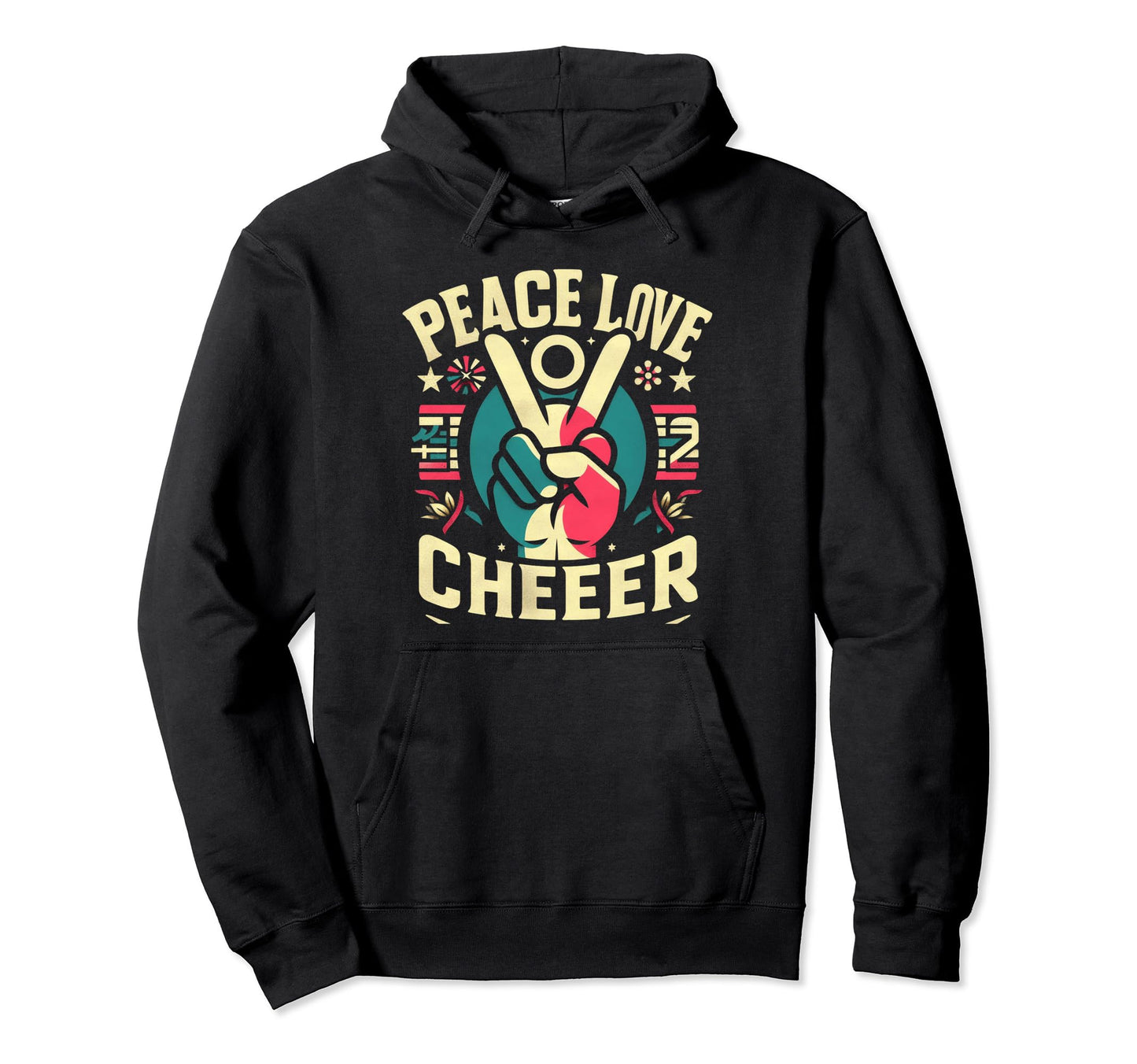 Peace Love Cheer Hoodie - Custom Art Print Men Women - T-Shirt, Sweatshirt, Hoodie