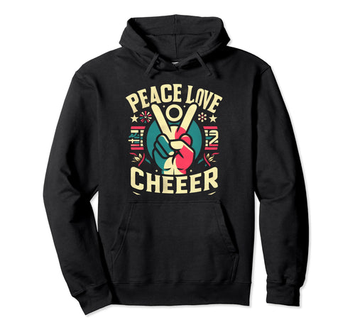 Peace Love Cheer Hoodie - Custom Art Print Men Women - T-Shirt, Sweatshirt, Hoodie