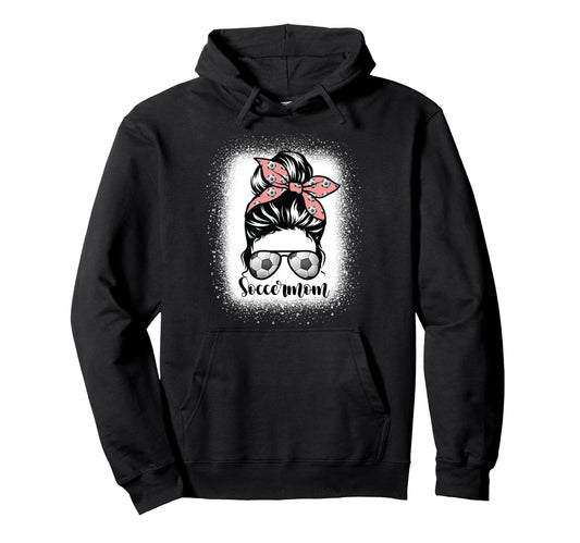 Soccer Mom Messy Bun Lovers Mother Hoodie - Trendy Graphic for Adults - T-Shirt, Sweatshirt, Hoodie