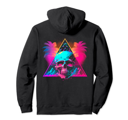 Skull Vaporwave Retrowave Aesthetic Hoodie - Unique Graphic Unisex - T-Shirt, Sweatshirt, Hoodie