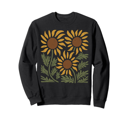 Boho Sunflowers Floral Wildflower Sweatshirt - Graphic Print Men Women - T-Shirt, Sweatshirt, Hoodie