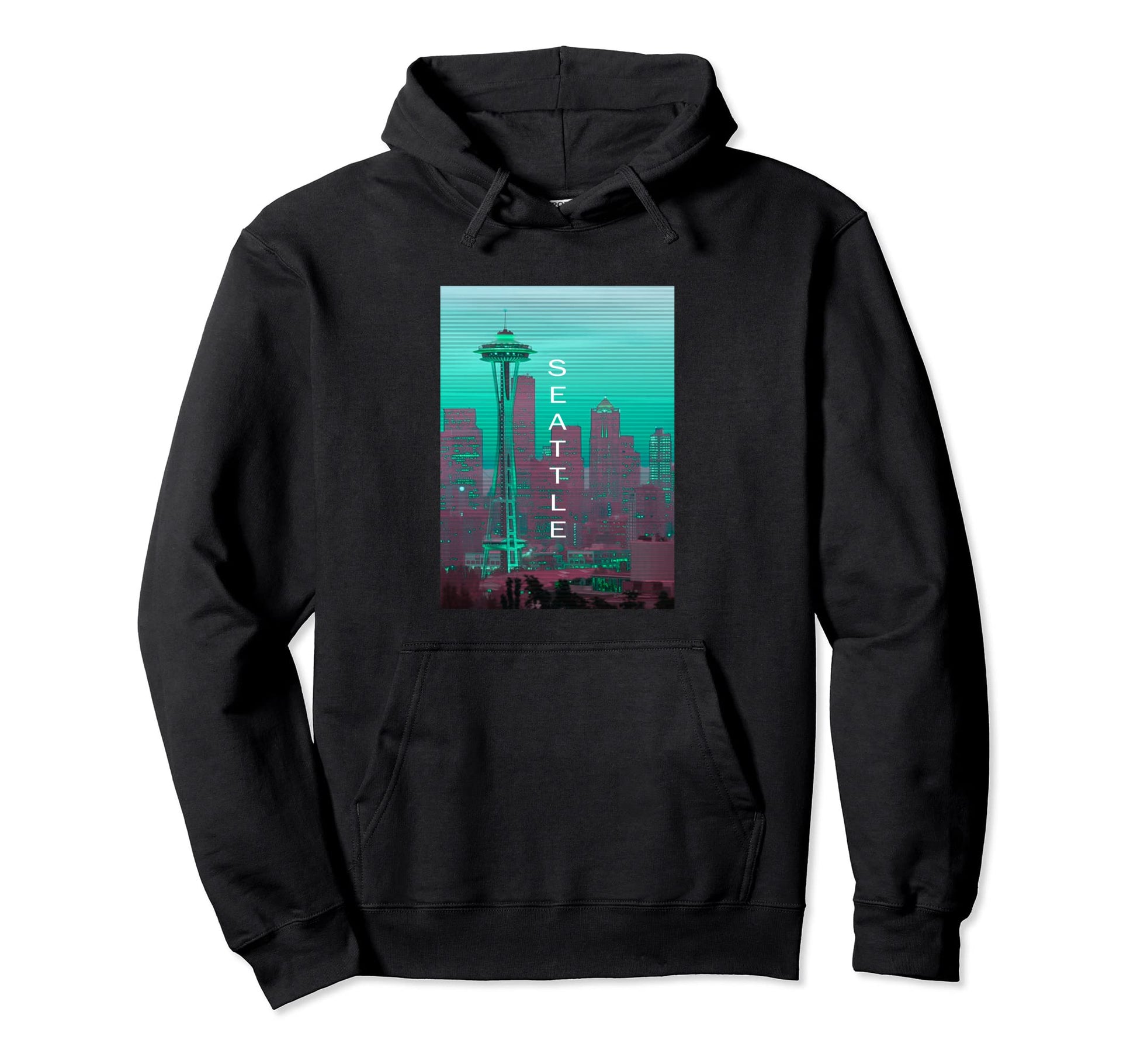 Washington Vaporwave Aesthetic Hoodie - Custom Art Print Men Women - T-Shirt, Sweatshirt, Hoodie