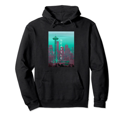 Washington Vaporwave Aesthetic Hoodie - Custom Art Print Men Women - T-Shirt, Sweatshirt, Hoodie
