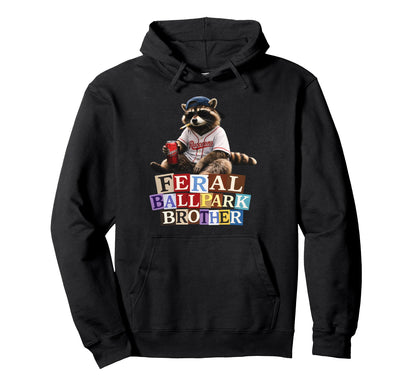 Raccoon And Scooter Feral Ballpark Hoodie - Trendy Graphic for Adults - T-Shirt, Sweatshirt, Hoodie