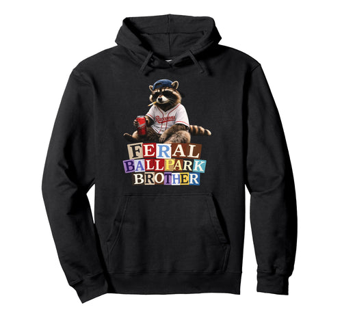 Raccoon And Scooter Feral Ballpark Hoodie - Trendy Graphic for Adults - T-Shirt, Sweatshirt, Hoodie