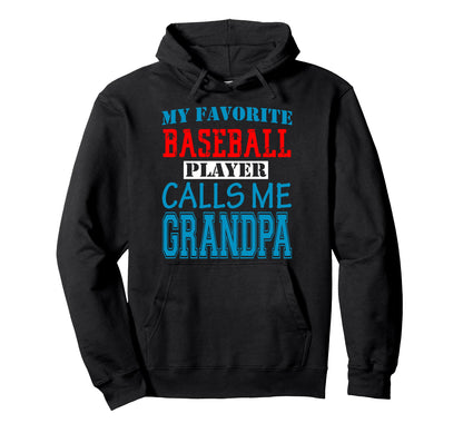 Funny Supportive Grandpa Baseball Hoodie - Aesthetic Graphic Men Women - T-Shirt, Sweatshirt, Hoodie