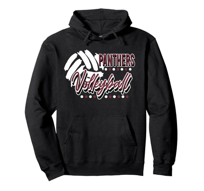 Maroon Panthers Volleyball Mom Game Day Hoodie - Unique Graphic Unisex - T-Shirt, Sweatshirt, Hoodie