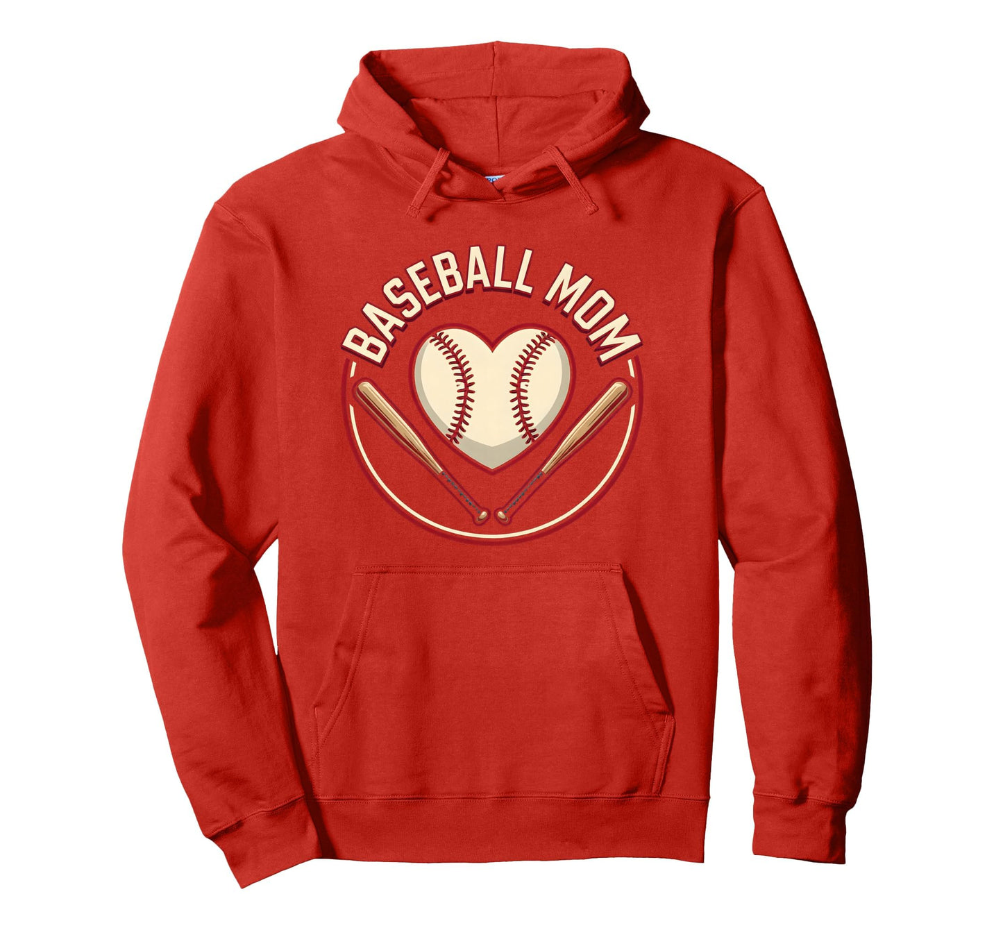 Baseball Mom Heart Proud Sports Parent Hoodie - Graphic Print Unisex - T-Shirt, Sweatshirt, Hoodie