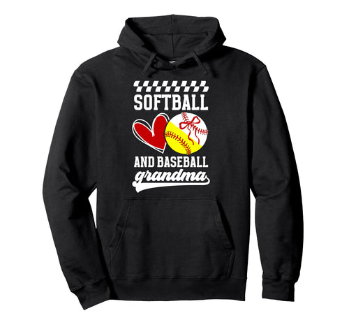 Softball And Baseball Grandma Baseball Hoodie - Streetwear Style Men Women - T-Shirt, Sweatshirt, Hoodie