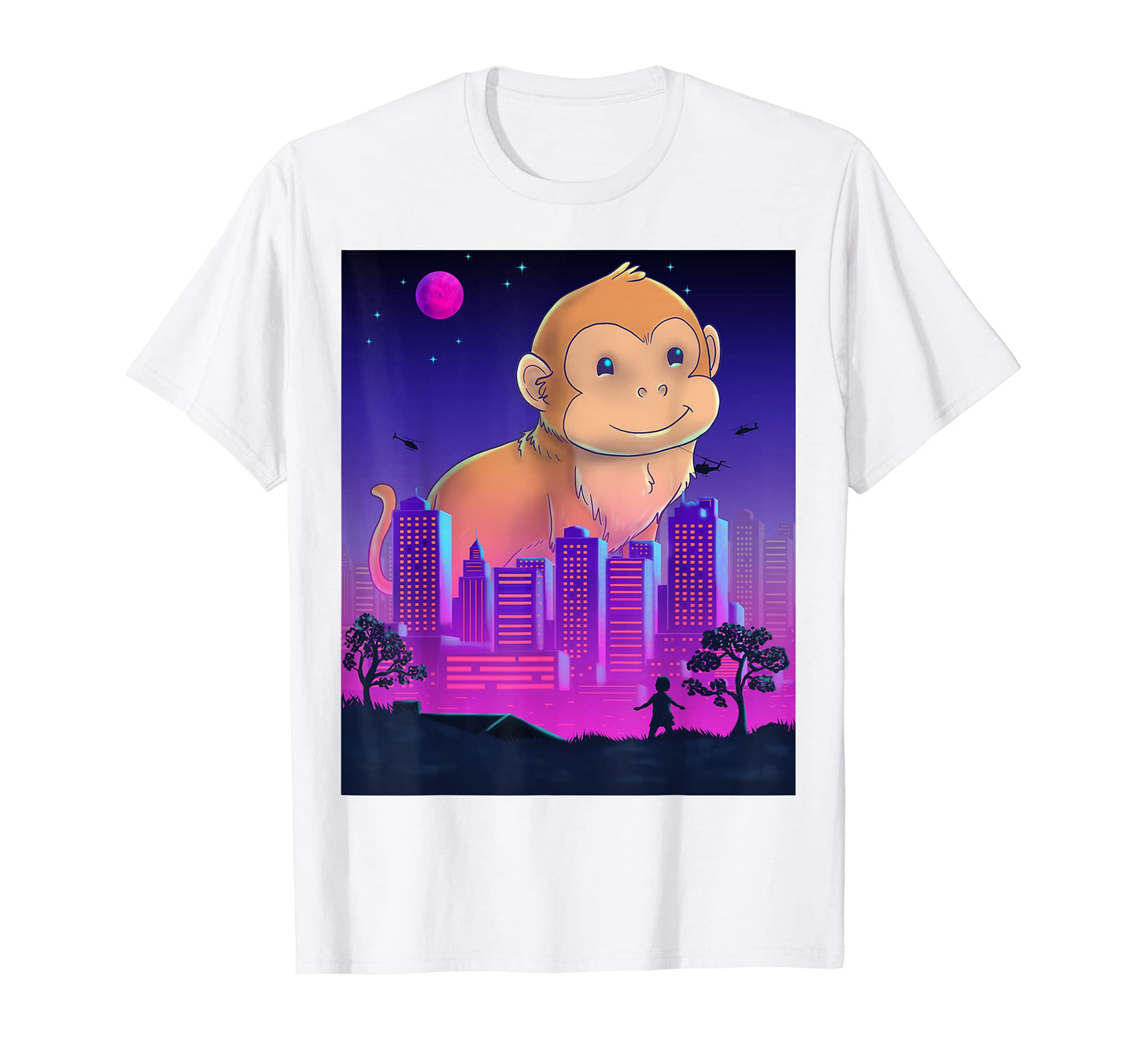 Giant Monkey Vaporwave Synthwave T-Shirt - Minimalist Print Unisex - T-Shirt, Sweatshirt, Hoodie