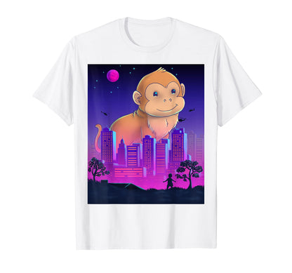 Giant Monkey Vaporwave Synthwave T-Shirt - Minimalist Print Unisex - T-Shirt, Sweatshirt, Hoodie