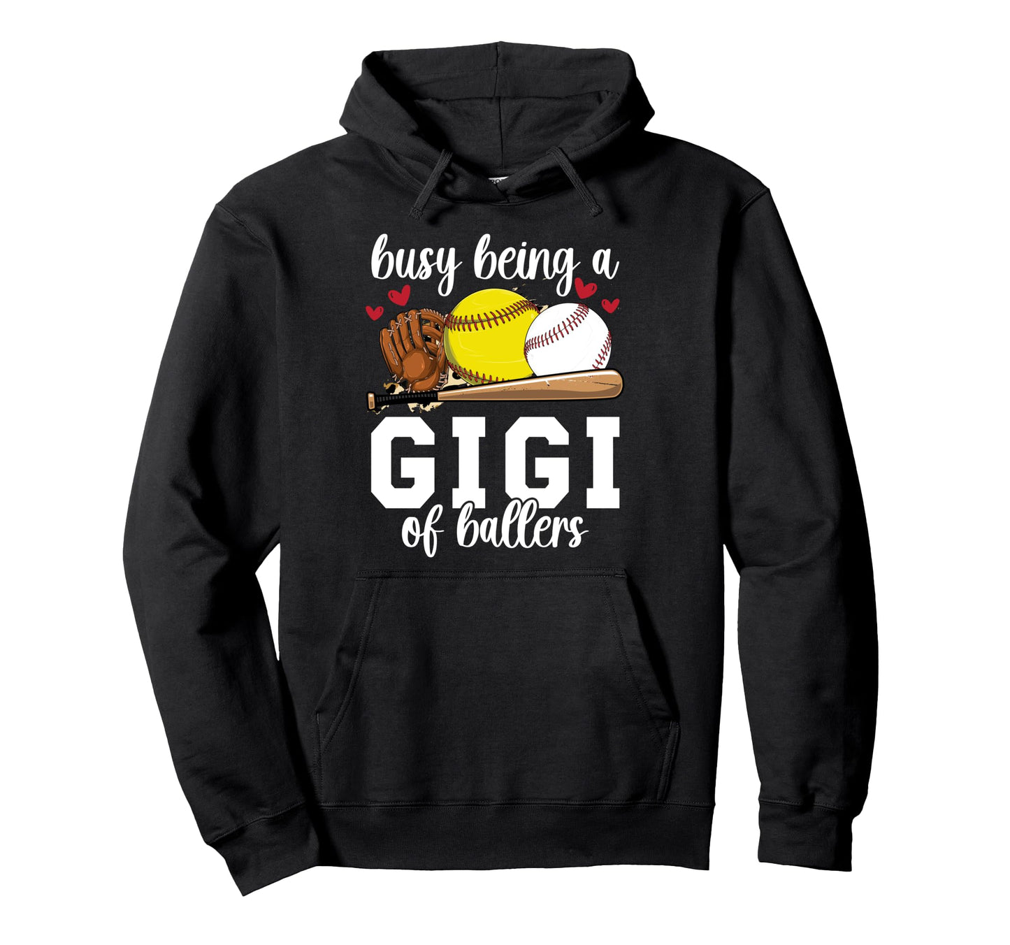 Busy Being Gigi Ballers Baseball Hoodie - Novelty Apparel Men Women - T-Shirt, Sweatshirt, Hoodie