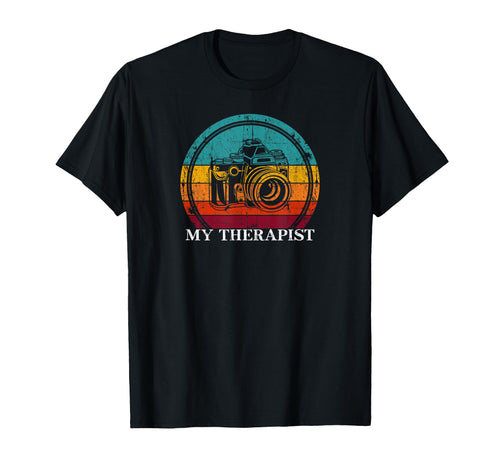 Camera My Therapist Funny Photography T-Shirt - Minimalist Print Men Women - T-Shirt, Sweatshirt, Hoodie