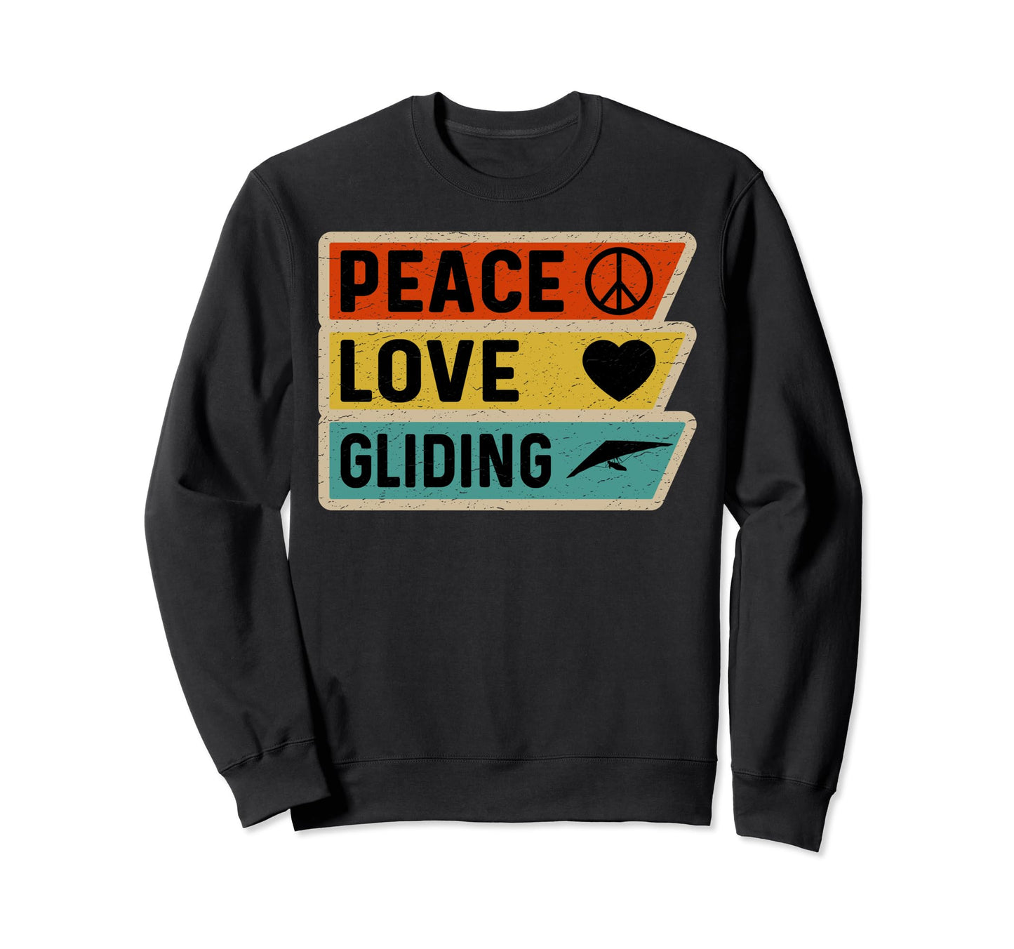 Distressed Peace Sign Love Gliding Sweatshirt - Graphic Print for Adults - T-Shirt, Sweatshirt, Hoodie