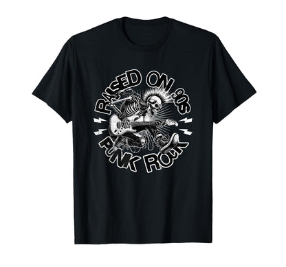 Raised 90S Rock Skeleton Guitar Punk T-Shirt - Trendy Graphic for Adults - T-Shirt, Sweatshirt, Hoodie