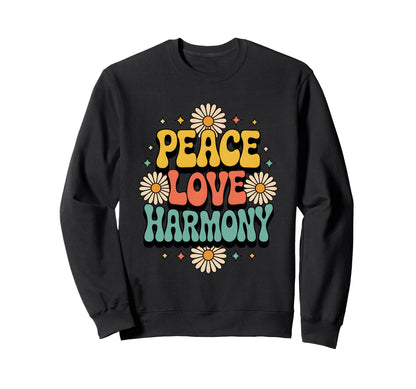 Peace Love Harmony Hippie Boho Sweatshirt - Graphic Print for Adults - T-Shirt, Sweatshirt, Hoodie