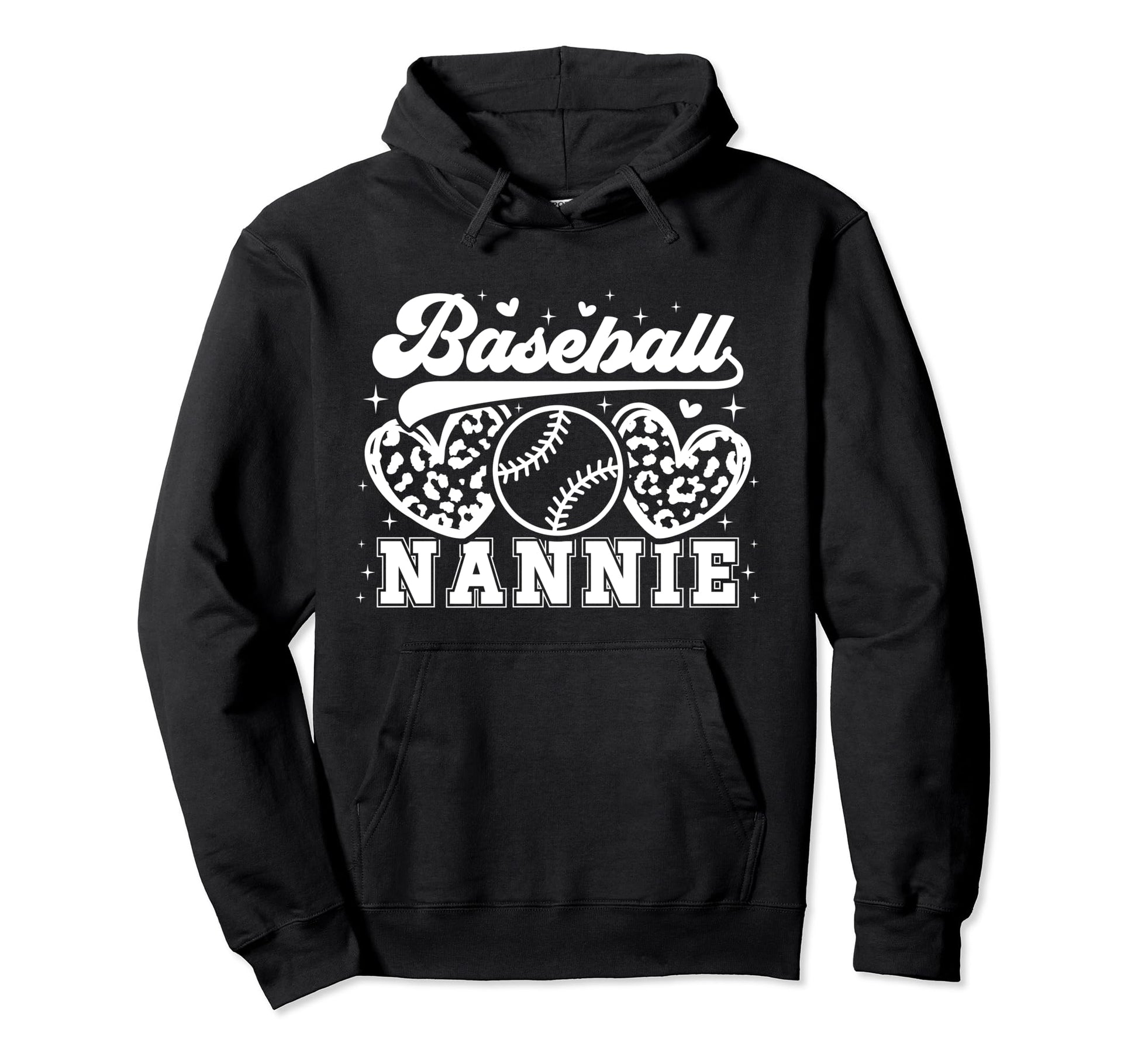 Baseball Nannie Grandma Nannie Baseball Hoodie - Graphic Print for Adults - T-Shirt, Sweatshirt, Hoodie