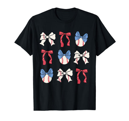 Bow Coquette Ribbon American T-Shirt - Fun Novelty Design for Adults - T-Shirt, Sweatshirt, Hoodie