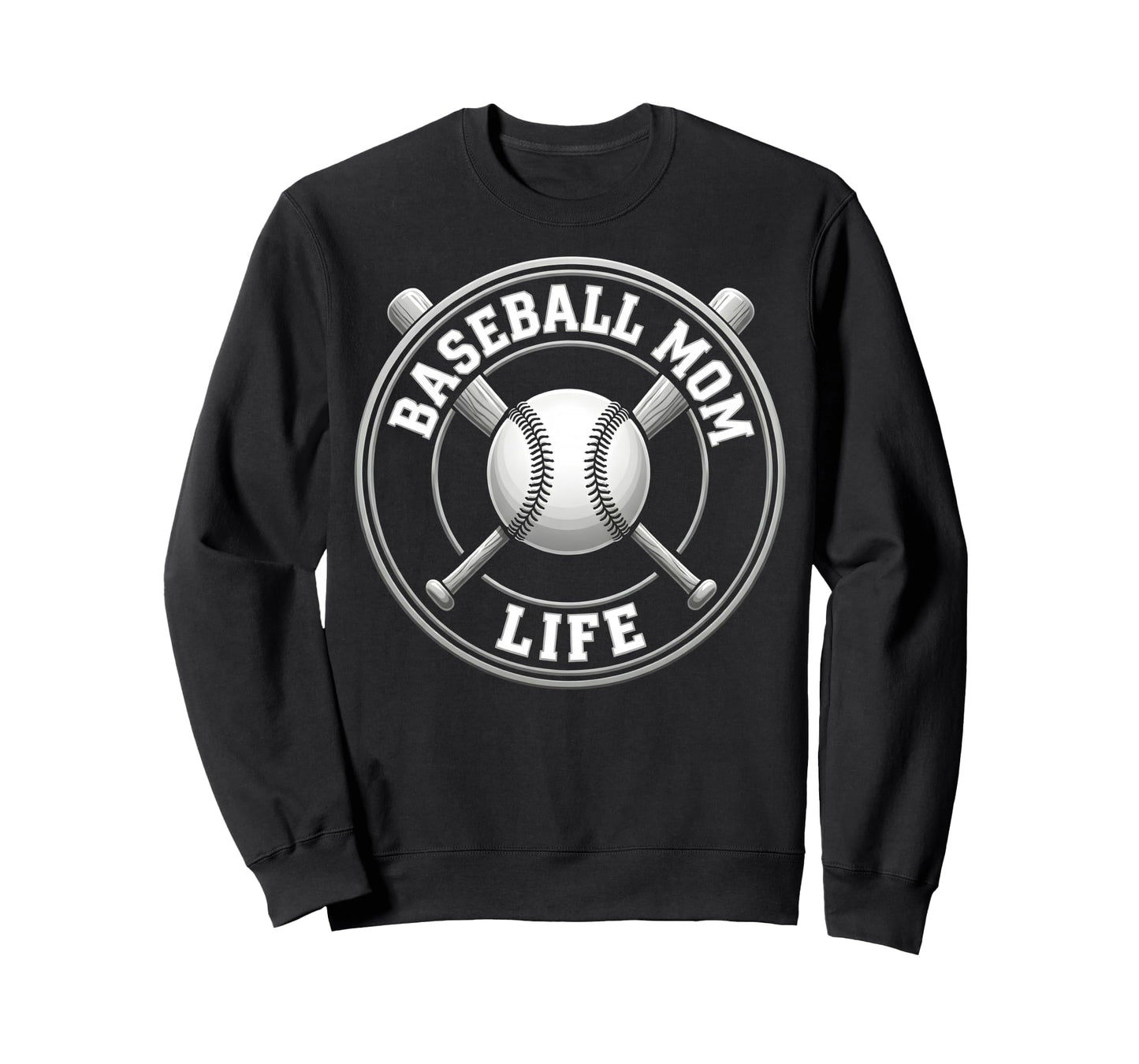 Baseball Mom Life Sweatshirt - Custom Art Print for Adults - T-Shirt, Sweatshirt, Hoodie