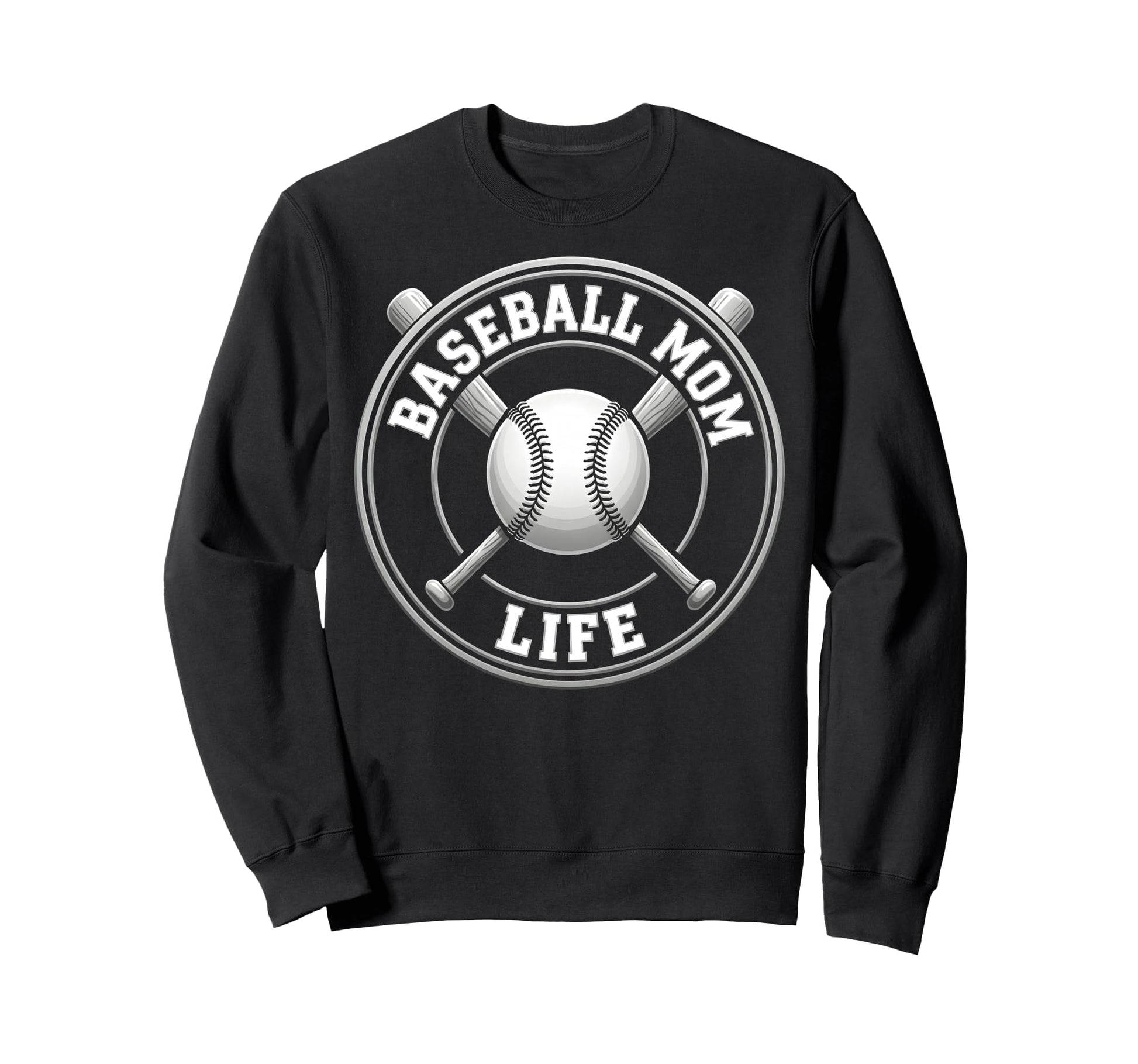 Baseball Mom Life Sweatshirt - Custom Art Print for Adults - T-Shirt, Sweatshirt, Hoodie