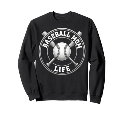 Baseball Mom Life Sweatshirt - Custom Art Print for Adults - T-Shirt, Sweatshirt, Hoodie