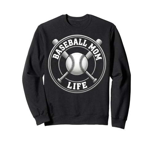 Baseball Mom Life Sweatshirt - Custom Art Print for Adults - T-Shirt, Sweatshirt, Hoodie