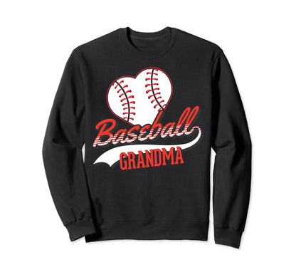 Heart Baseball Grandma Baseball Sweatshirt - Custom Art Print Men Women - T-Shirt, Sweatshirt, Hoodie