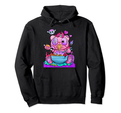 Kawaii Pastel Goth Creepy Bear Hoodie - Casual Everyday Wear for Adults - T-Shirt, Sweatshirt, Hoodie