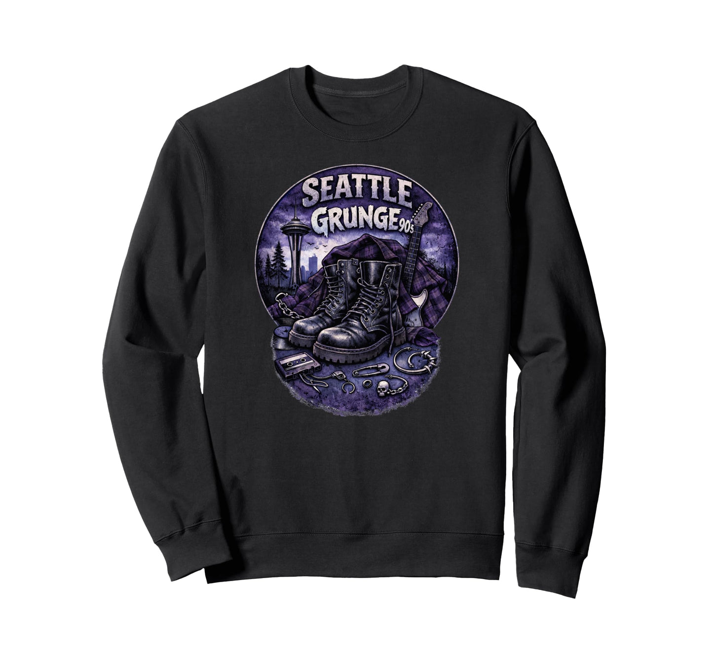 Seattle Grunge Music 90S Sweatshirt - Trendy Graphic Men Women - T-Shirt, Sweatshirt, Hoodie