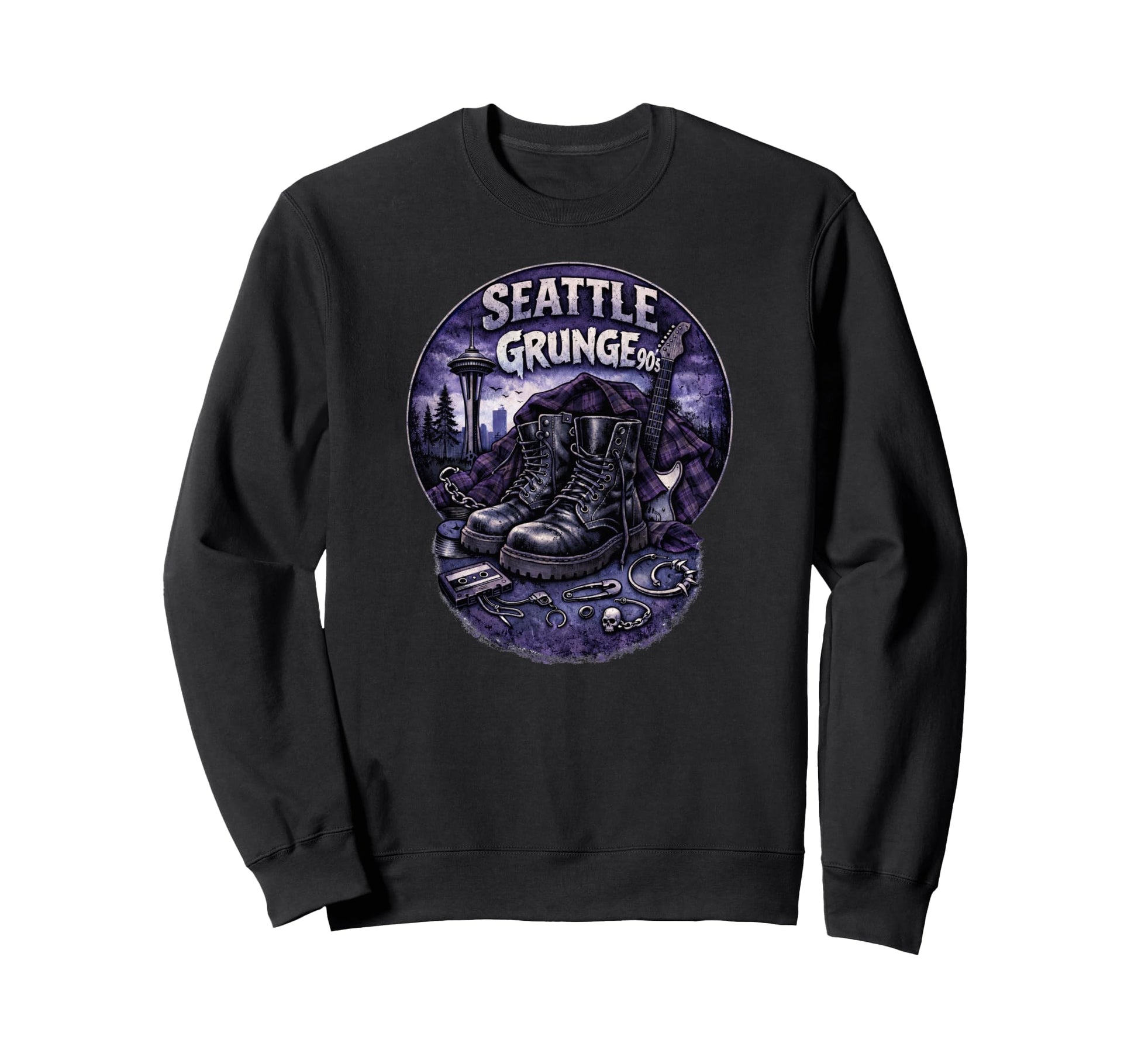 Seattle Grunge Music 90S Sweatshirt - Trendy Graphic Men Women - T-Shirt, Sweatshirt, Hoodie