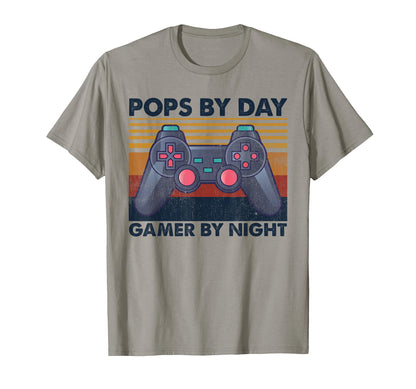 Pops Day Gamer Night Funny Gaming Dads T-Shirt - Trendy Graphic Men Women - T-Shirt, Sweatshirt, Hoodie