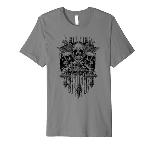 Skull Cross Wings Goth Alt Grunge Gothic T-Shirt - Streetwear Style Unisex - T-Shirt, Sweatshirt, Hoodie