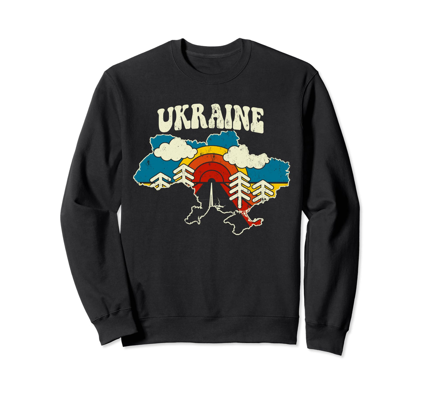 Ukraine Ukrainian Country Rainbow 70S Sweatshirt - Minimalist Print Unisex - T-Shirt, Sweatshirt, Hoodie