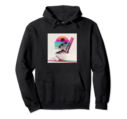 Vaperwave Aesthetic Glitch Retrowave Hoodie - Unique Graphic Unisex - T-Shirt, Sweatshirt, Hoodie