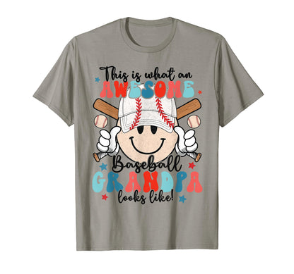 Awesome Baseball Grandpa Looks Like T-Shirt - Minimalist Print Men Women - T-Shirt, Sweatshirt, Hoodie